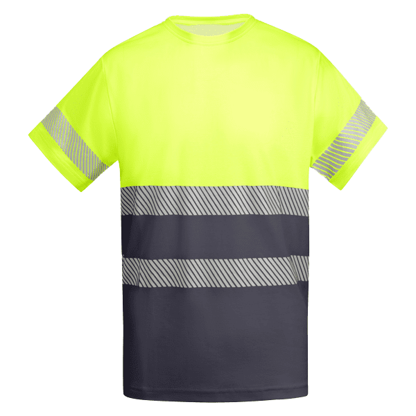 T-shirt Tausport amarelo fluor cinza