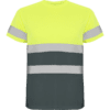 T-shirt Deltsport amarelo fluor e cinzento frente