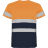 T-shirt Deltsport laranja fluor e azul marinho frente