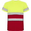 T-shirt Deltsport amarelo fluor e vermelho frente